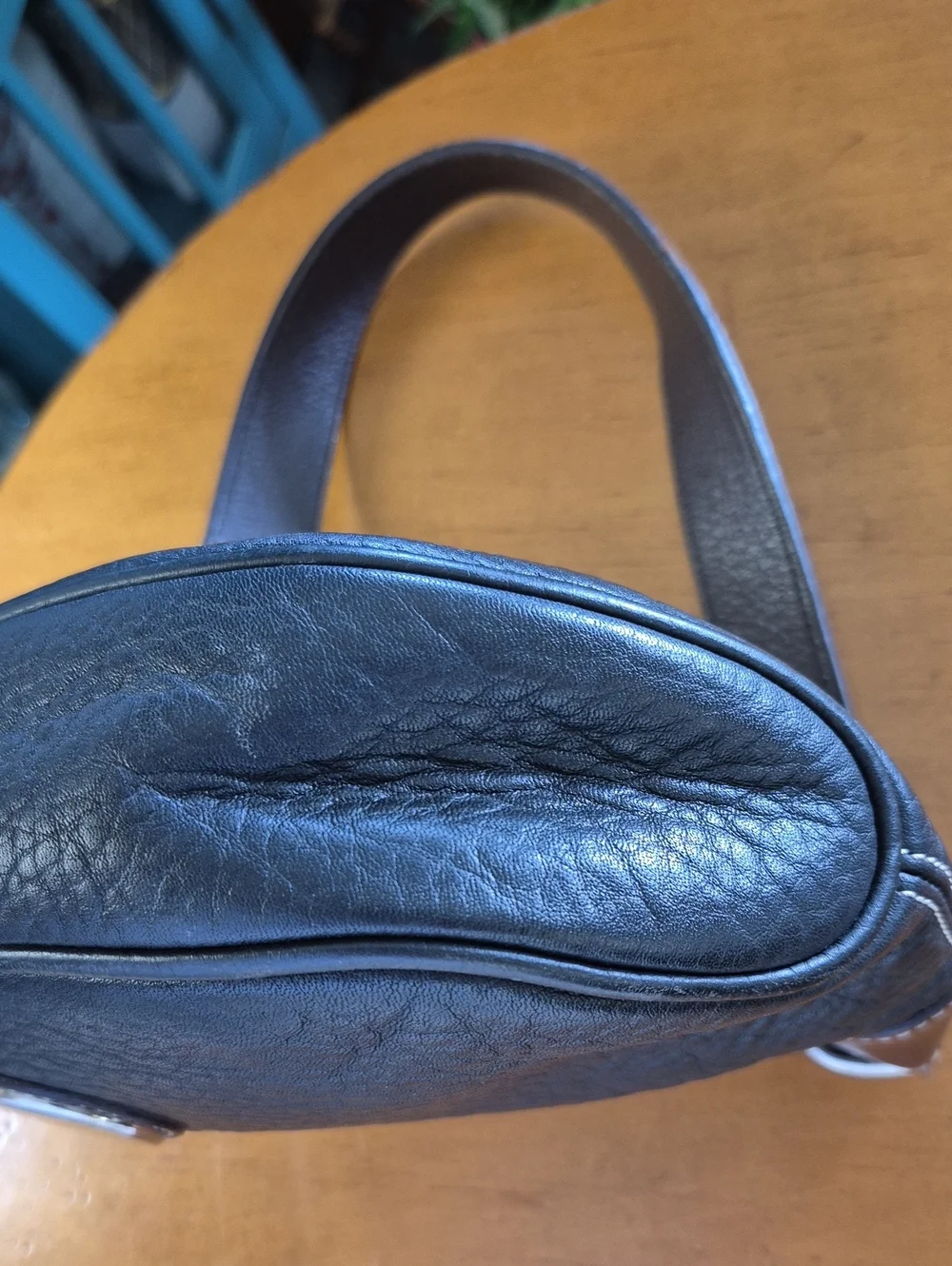 Dooney & Bourke Black and Brown Pebbled Leather Small Hobo